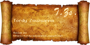 Tordy Zsuzsanna névjegykártya